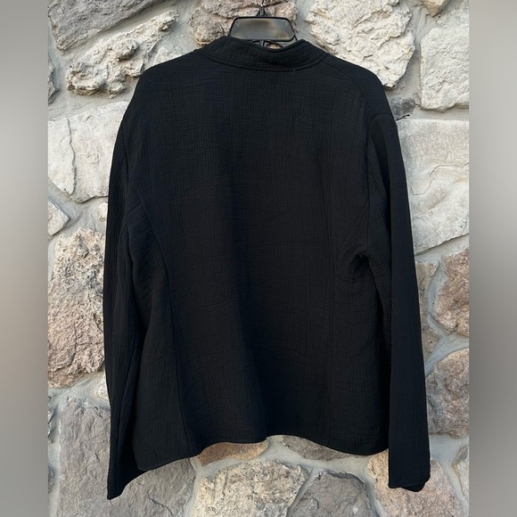 Eileen Fisher Open Front Jacket Sz XL Black Silk Blend Casual Quiet Luxury - Picture 2 of 7